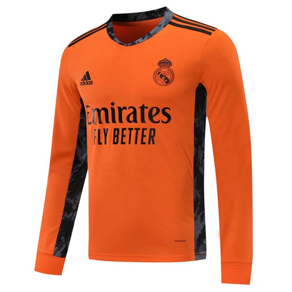 Camiseta Real Madrid Segunda Equipo ML 2020-21 Naranja